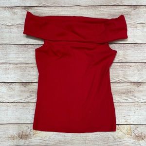 NWT Banana Republic Off-the-Shoulder Red Sweater Top